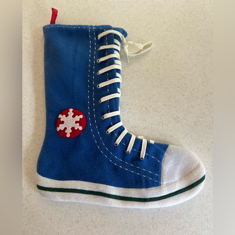 Blue Converse Like Lace Up Sneaker Shoe Christmas Stocking!